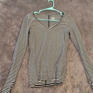 Blue and white striped top